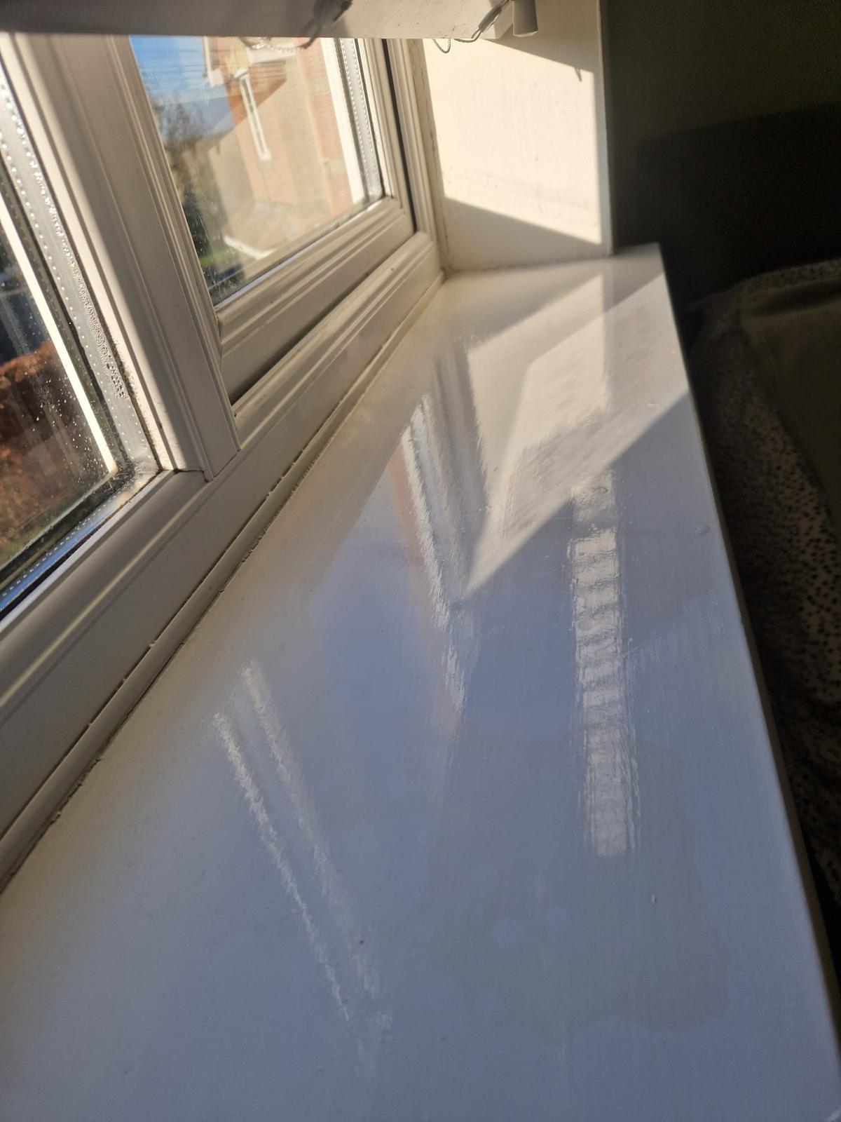 professionally cleaned windowsill
